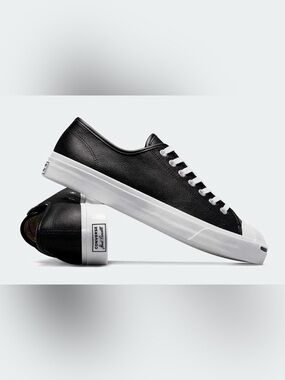 Like new Converse Jack Purcell Black Leather Sneakers 5.5 Women's/ 4 Men's